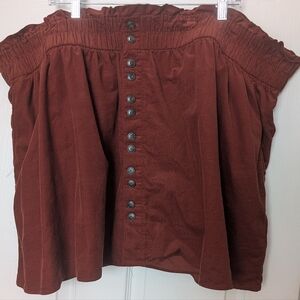 Madewell Paper Bag Baby Corduroy Mini Skirt, 4X, Redwood
